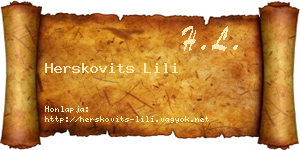 Herskovits Lili névjegykártya